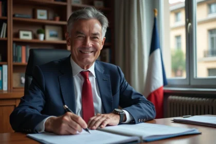 Adjoint maire en bureau municipal en portrait