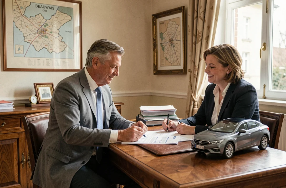 Courtier d'Assurance Picard Courtage à Beauvais conseillant une cliente sur son assurance auto