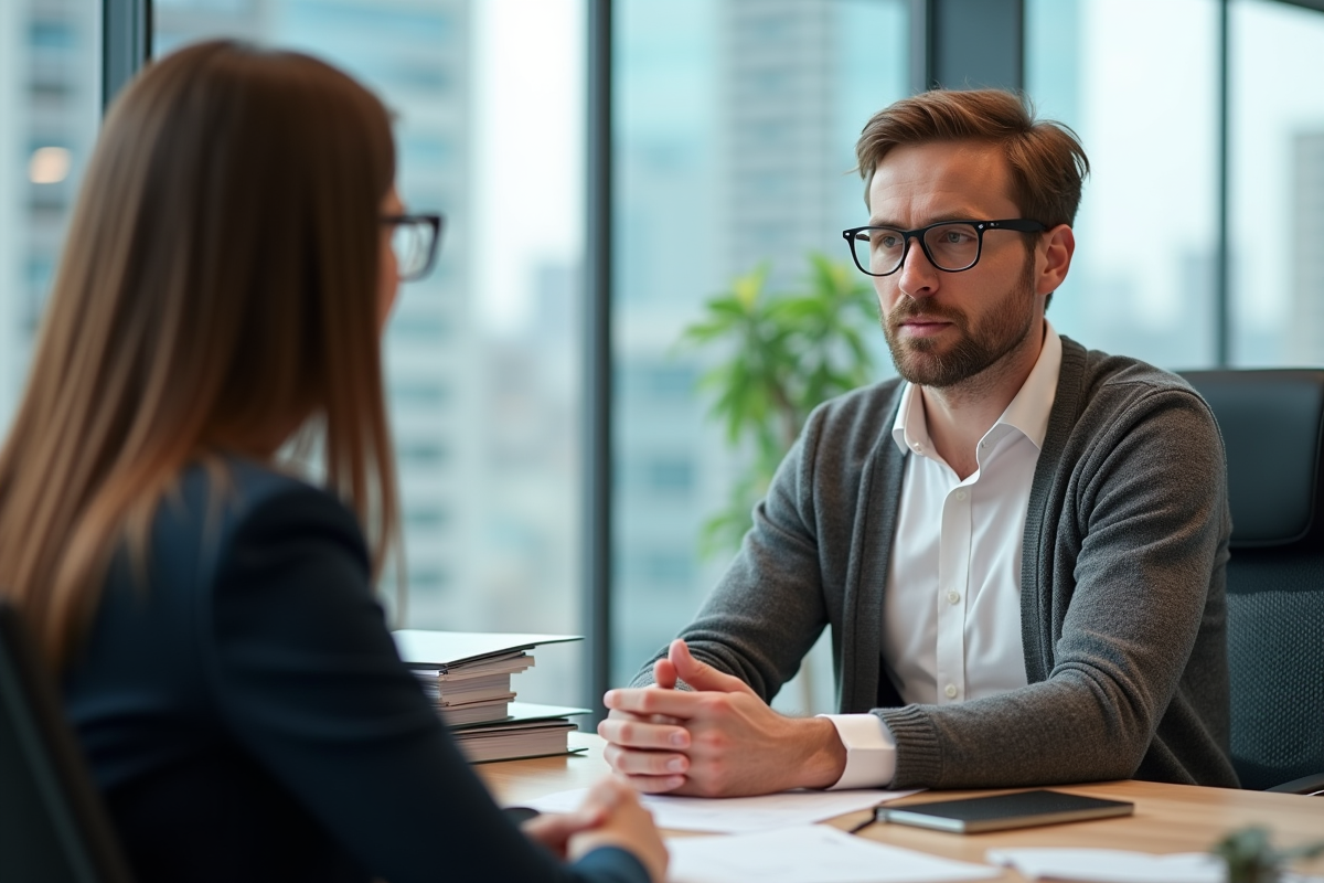 Homme conseiller financier en discussion
