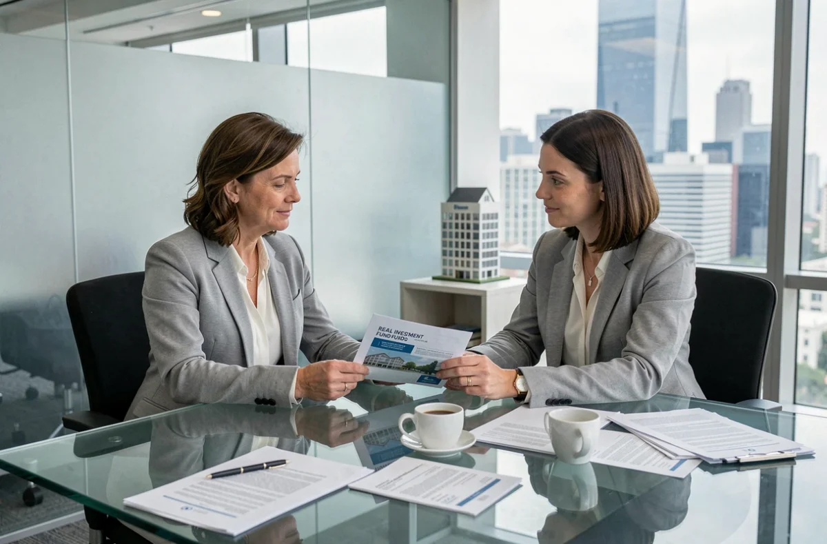 Femme consultant un conseiller financier pour comprendre les statuts d'une SCPI