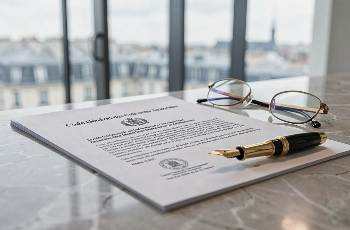 Document juridique officiel sur les plafonds de rémunération des maires en France posé sur un bureau institutionnel
