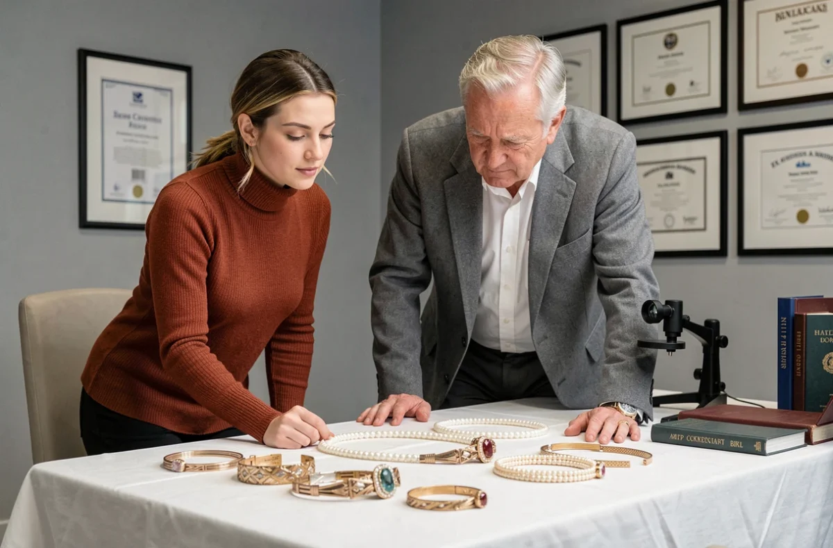 Estimation de bijoux anciens par un expert en salle de vente aux enchères spécialisée