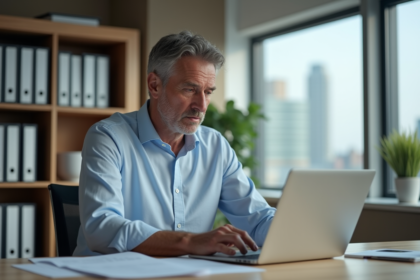 Homme d'affaires en réunion dans un bureau moderne