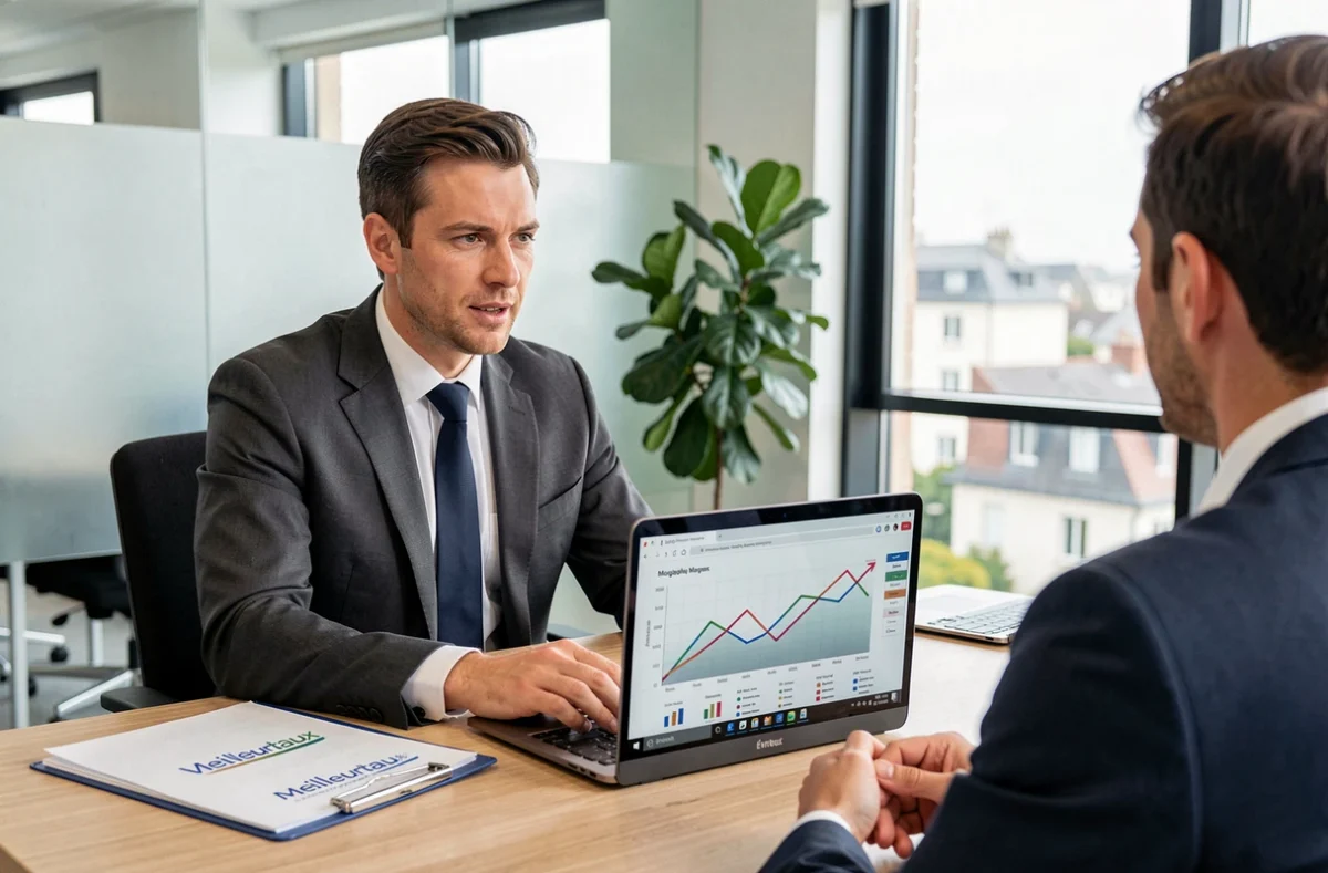 Conseiller Meilleurtaux Évreux en train de négocier un prêt immobilier pour un client